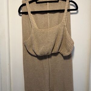 SHEIN Beige Knit Swim Coverup Dress